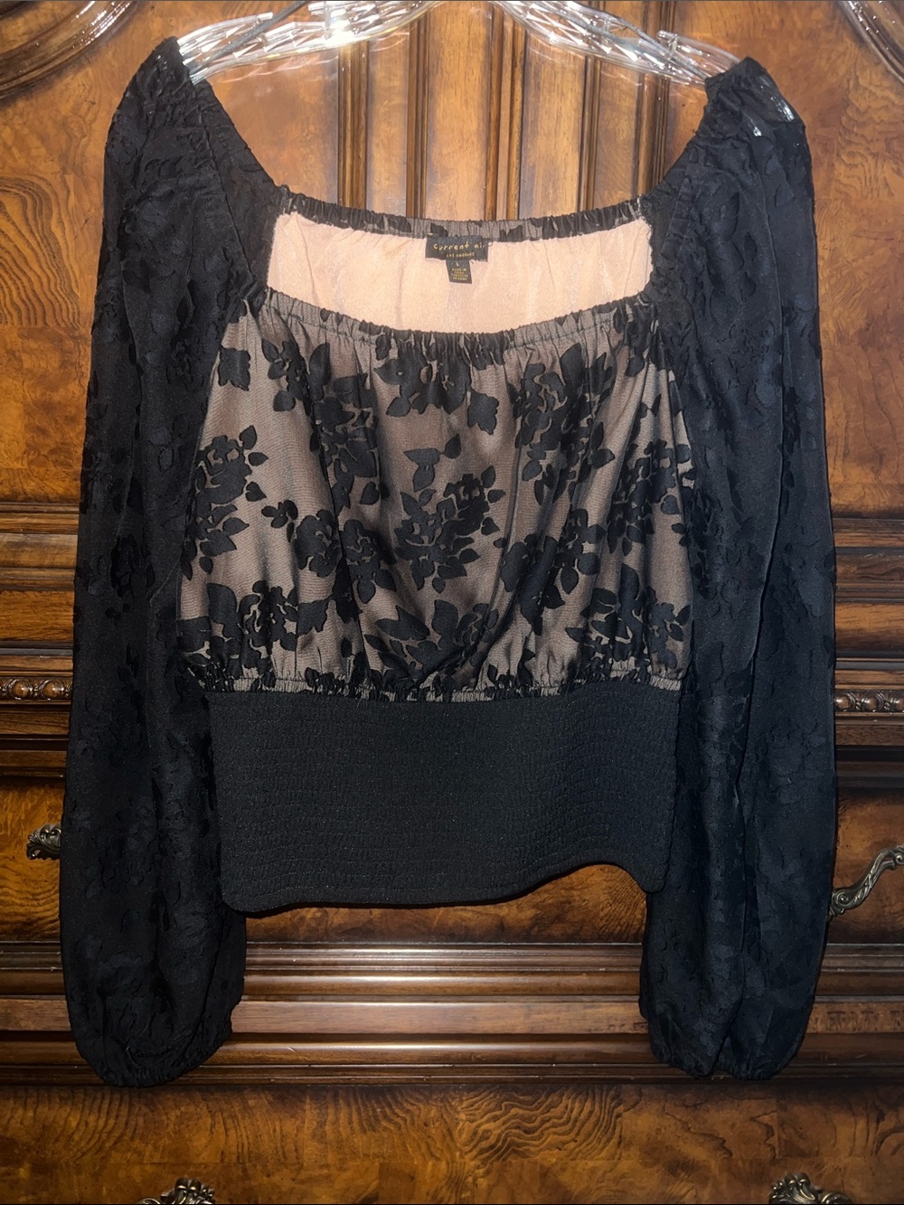 Waist clinched Anthropology  Blouse Lace